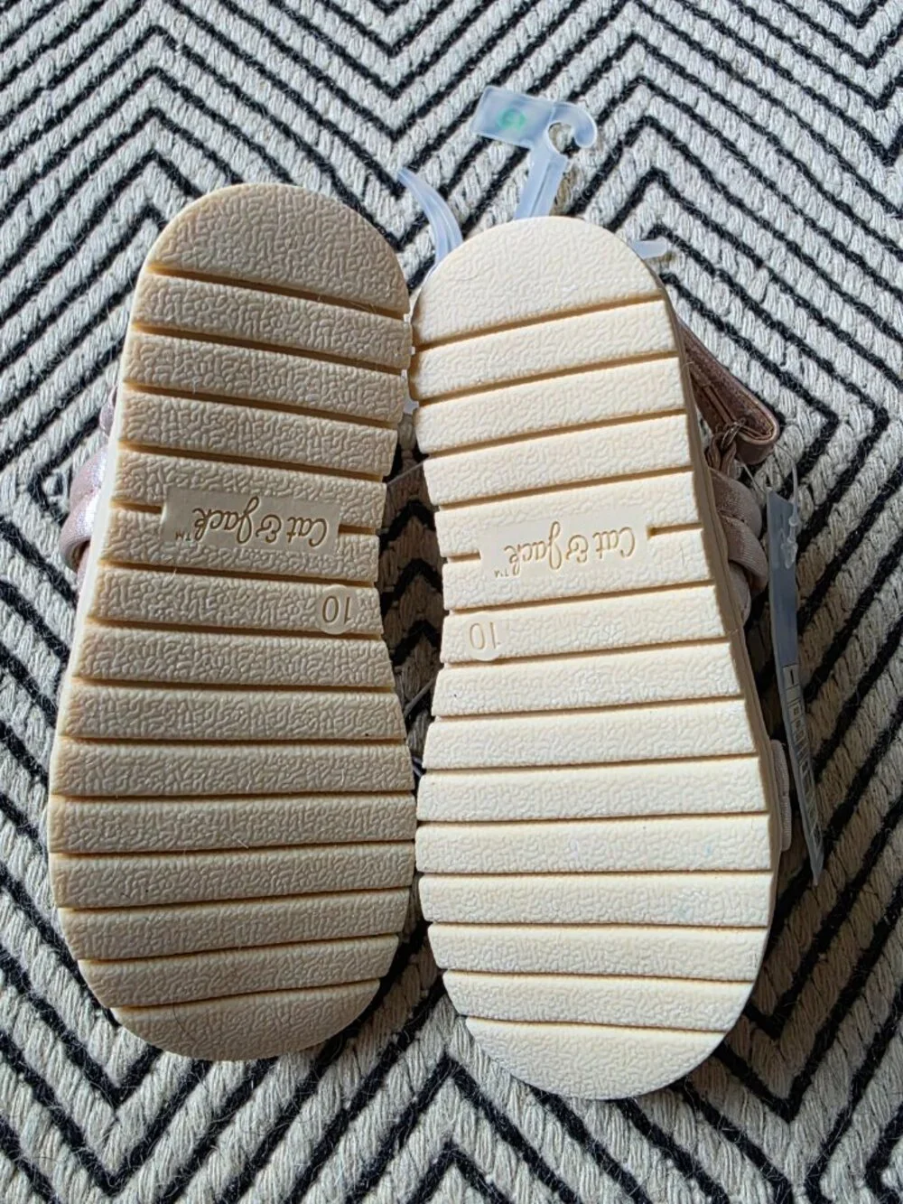 NWT Size 10 Cat & Jack Shimmery Pink Sandals, Hook & Loop Closure